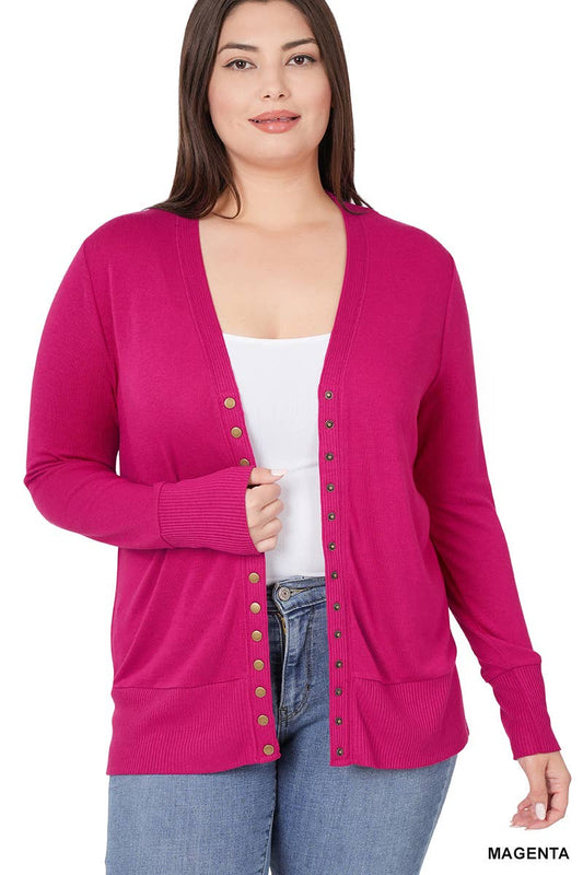 Snap Button Cardigan (PLUS)