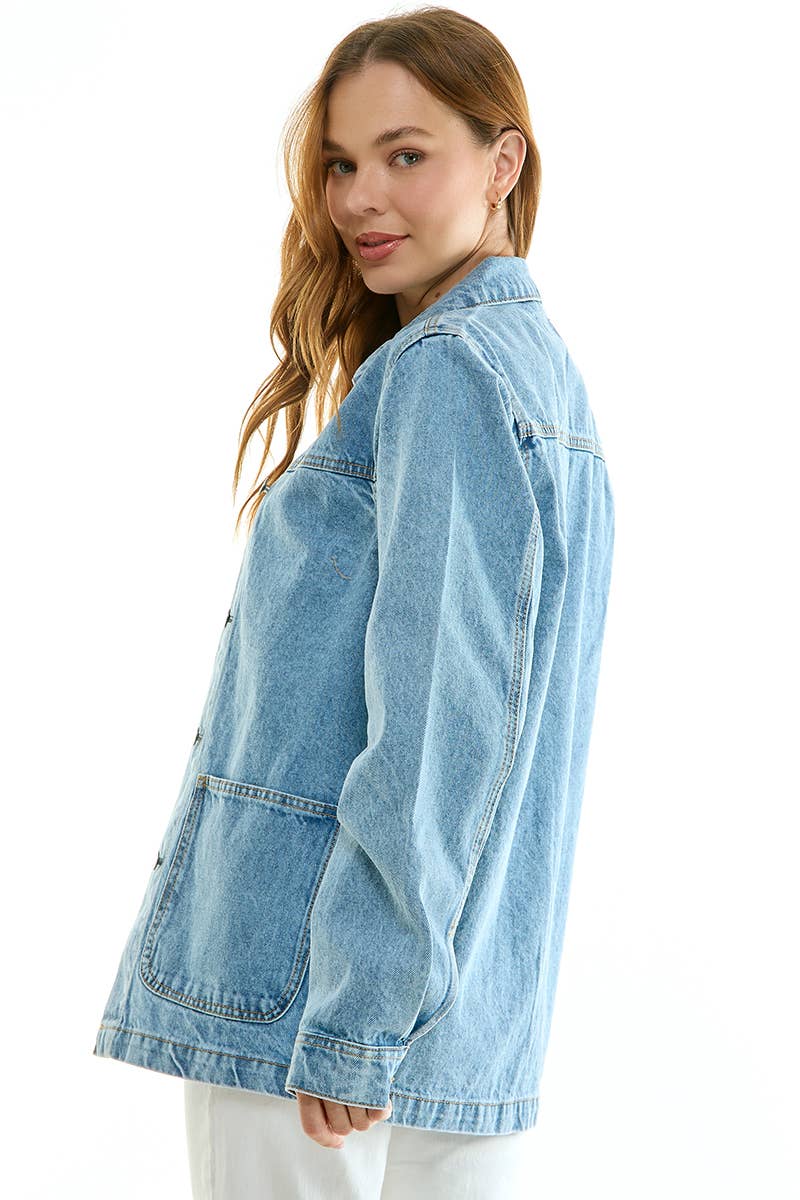 Light Wash Boyfriend Denim Jacket