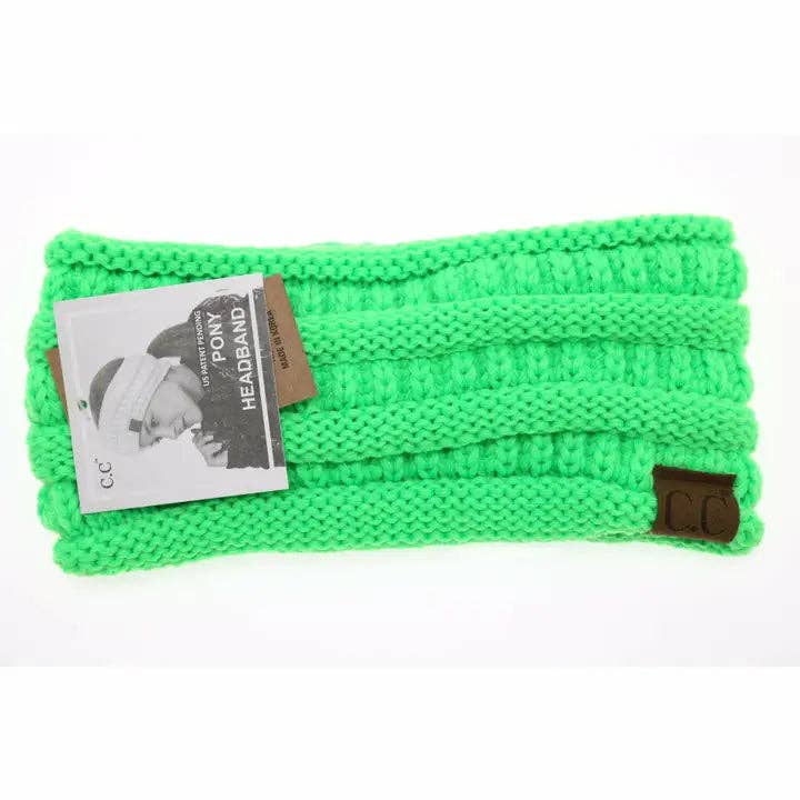Solid Ribbed Ponytail Headband