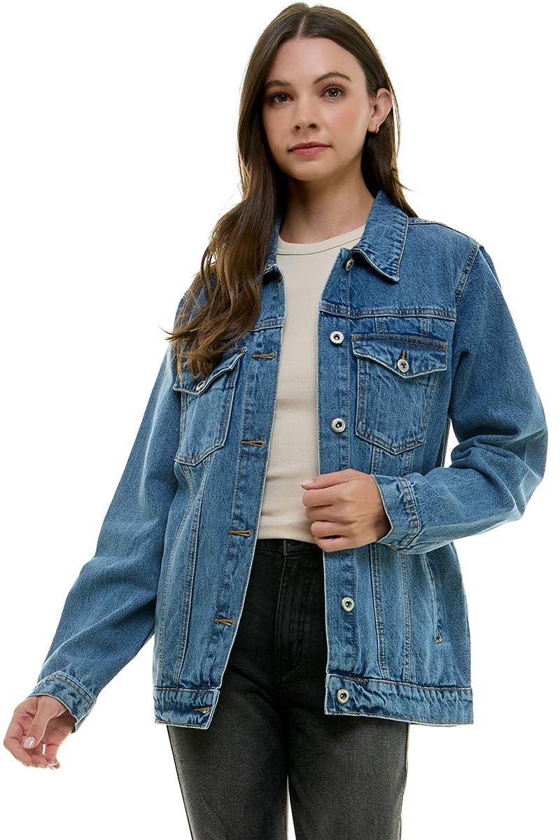 Boyfriend Relaxed Fit Denim Jacket