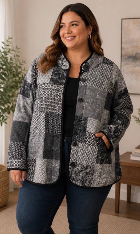 PLUS Patchwork Charm Button Jacket