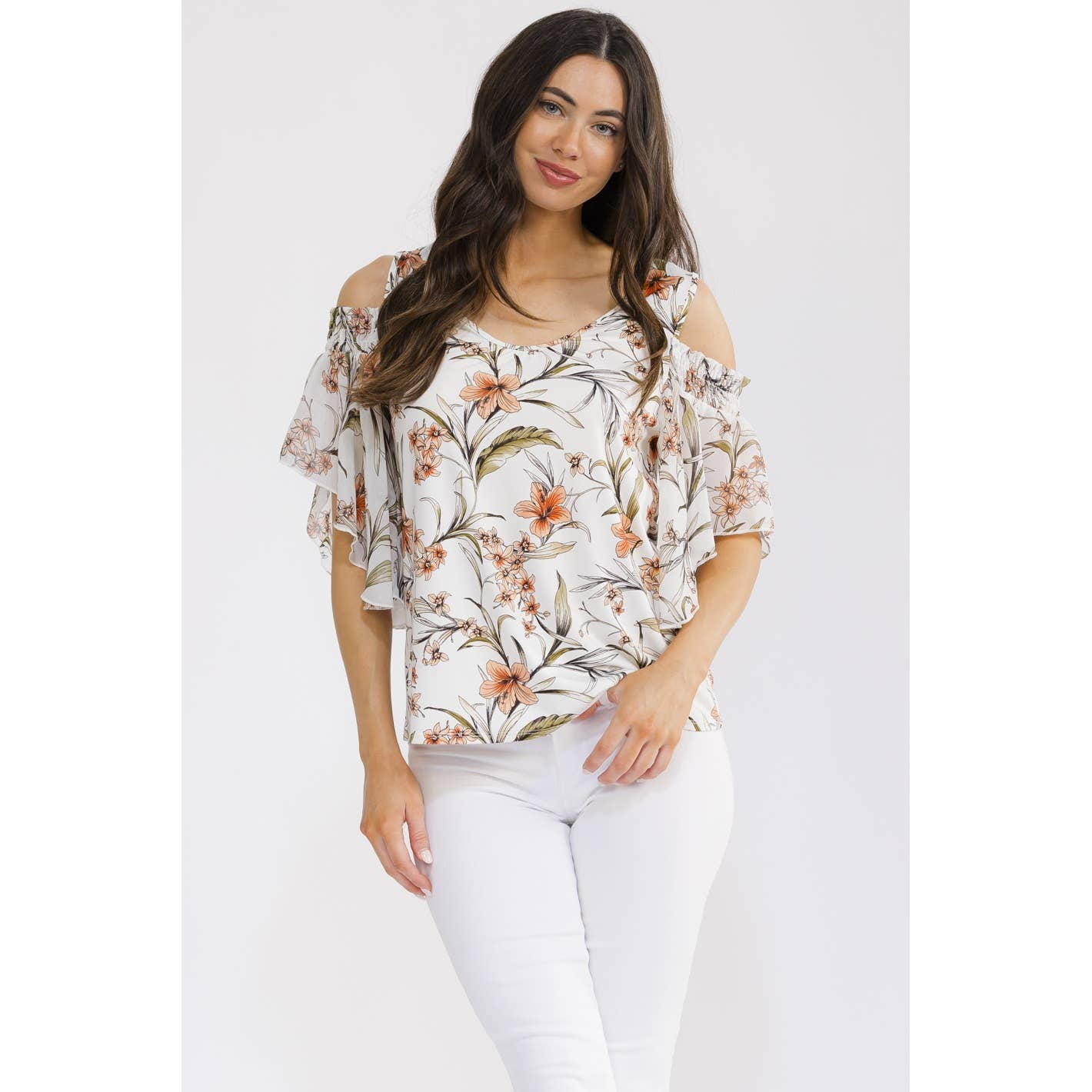 SHEER SMOCKED BLOUSE