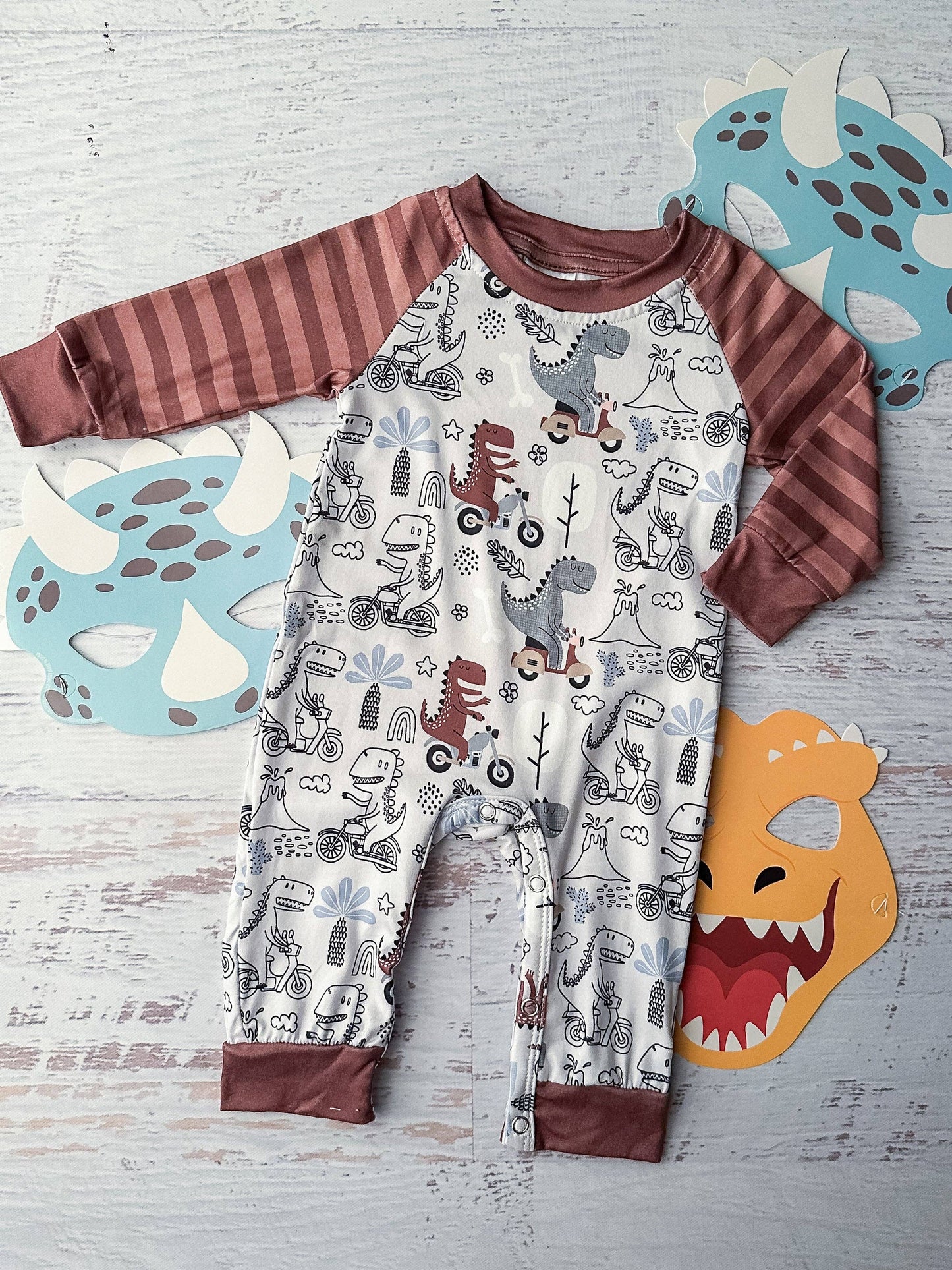 Dinosaurs on Bikes Onesie