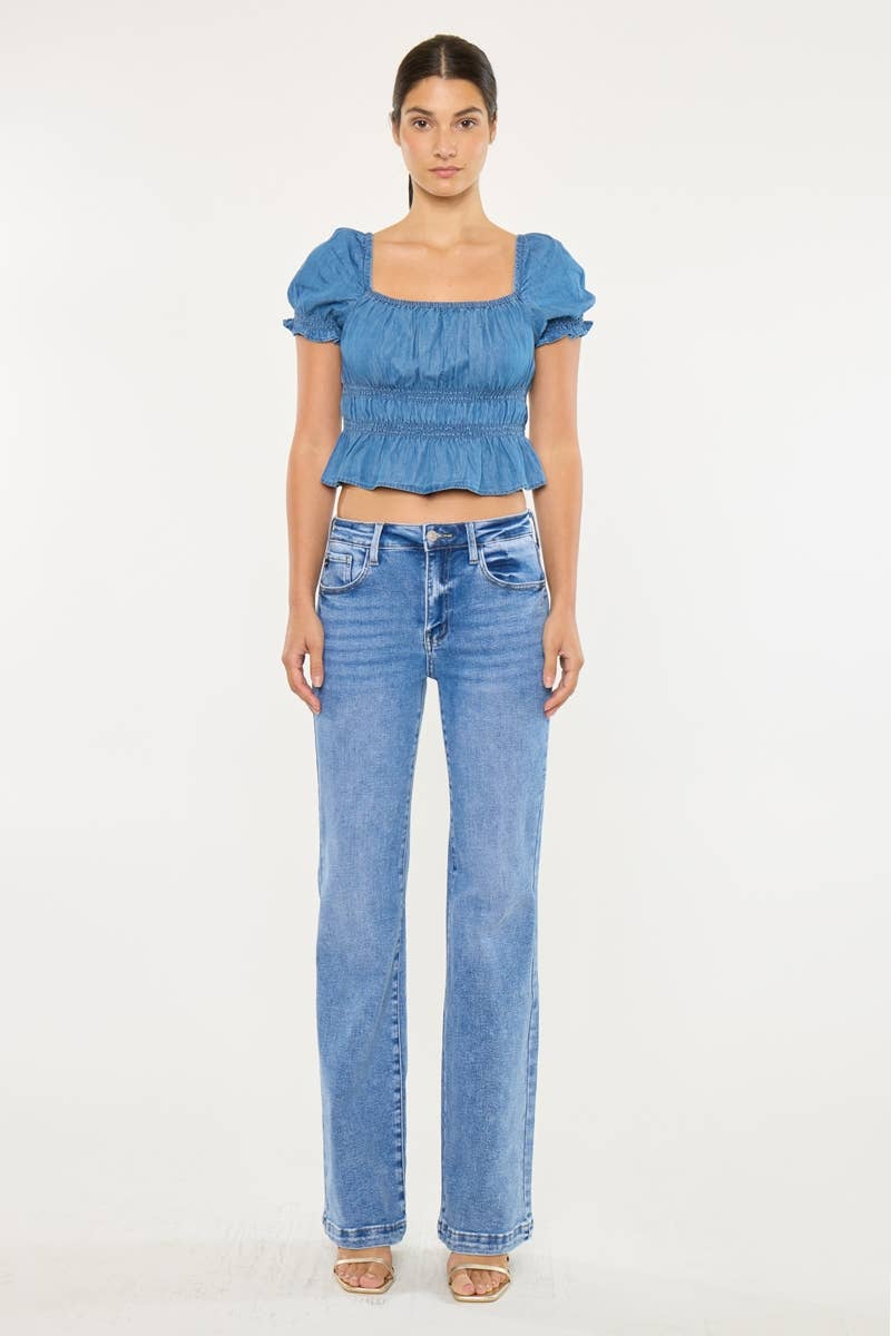 Kancan High Rise Wide Leg Flare Jeans