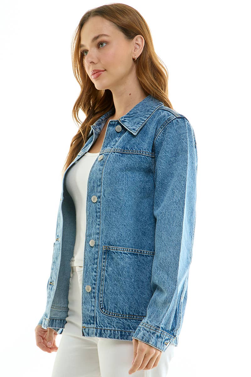 Light Wash Boyfriend Denim Jacket