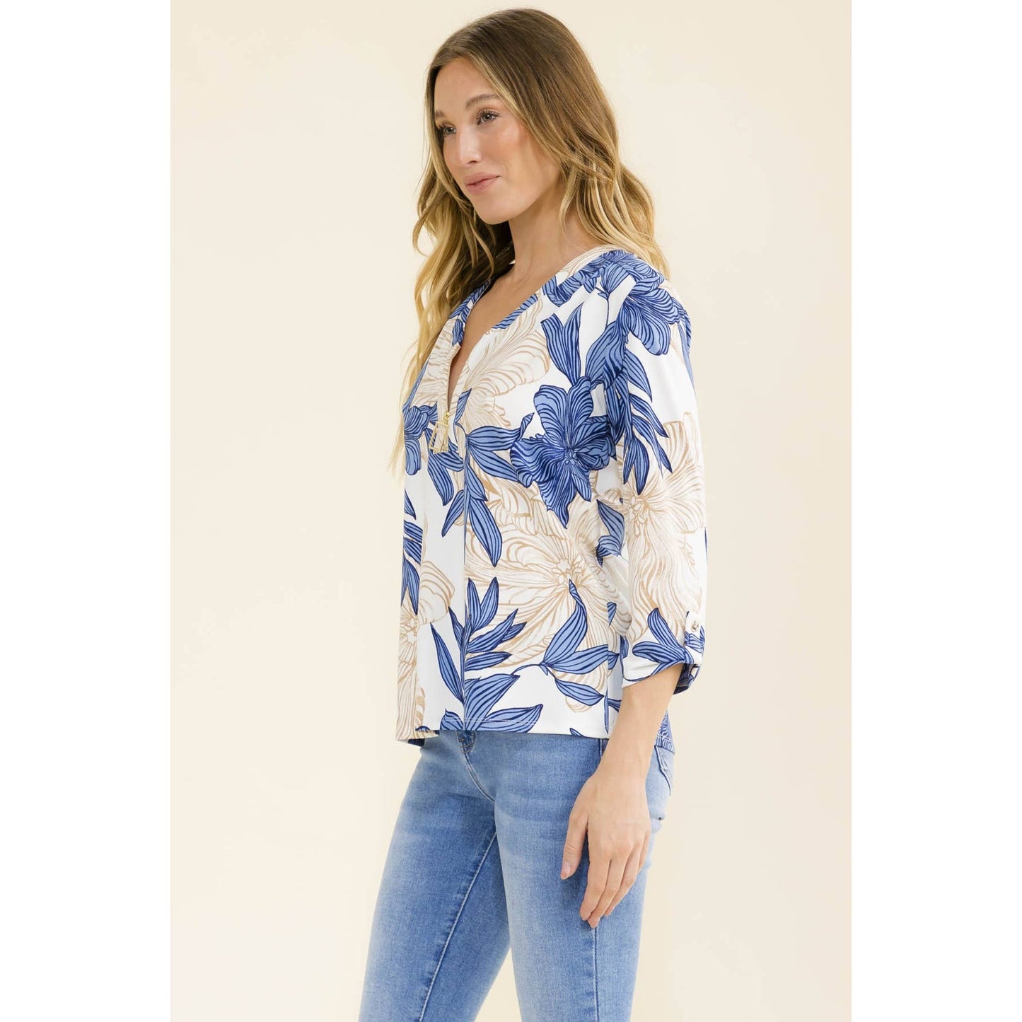 TROPICAL ZIPPER FRONT SHIRT