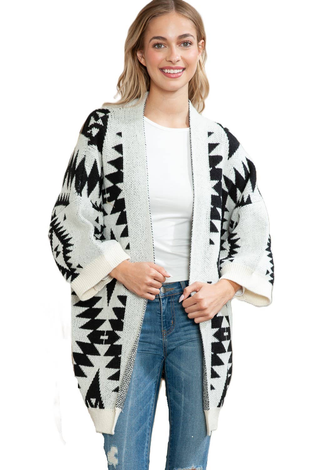 Naomi Wilde | Aztec Styled Cardigan with Large Arms