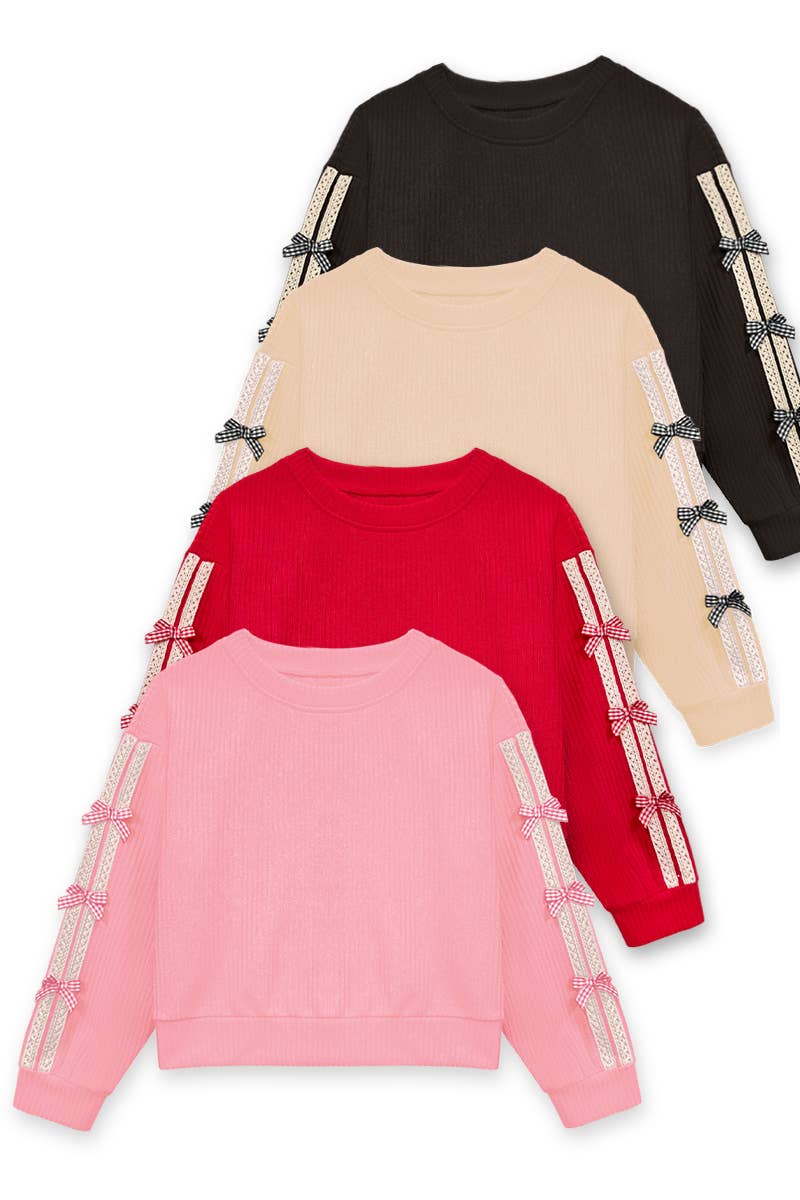 Black Girls Knit Ribbed Pullover