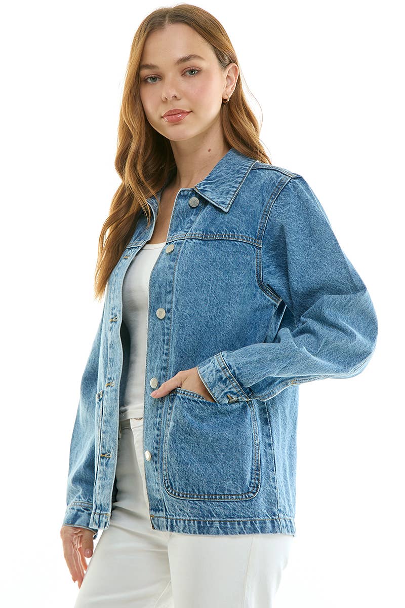 Light Wash Boyfriend Denim Jacket