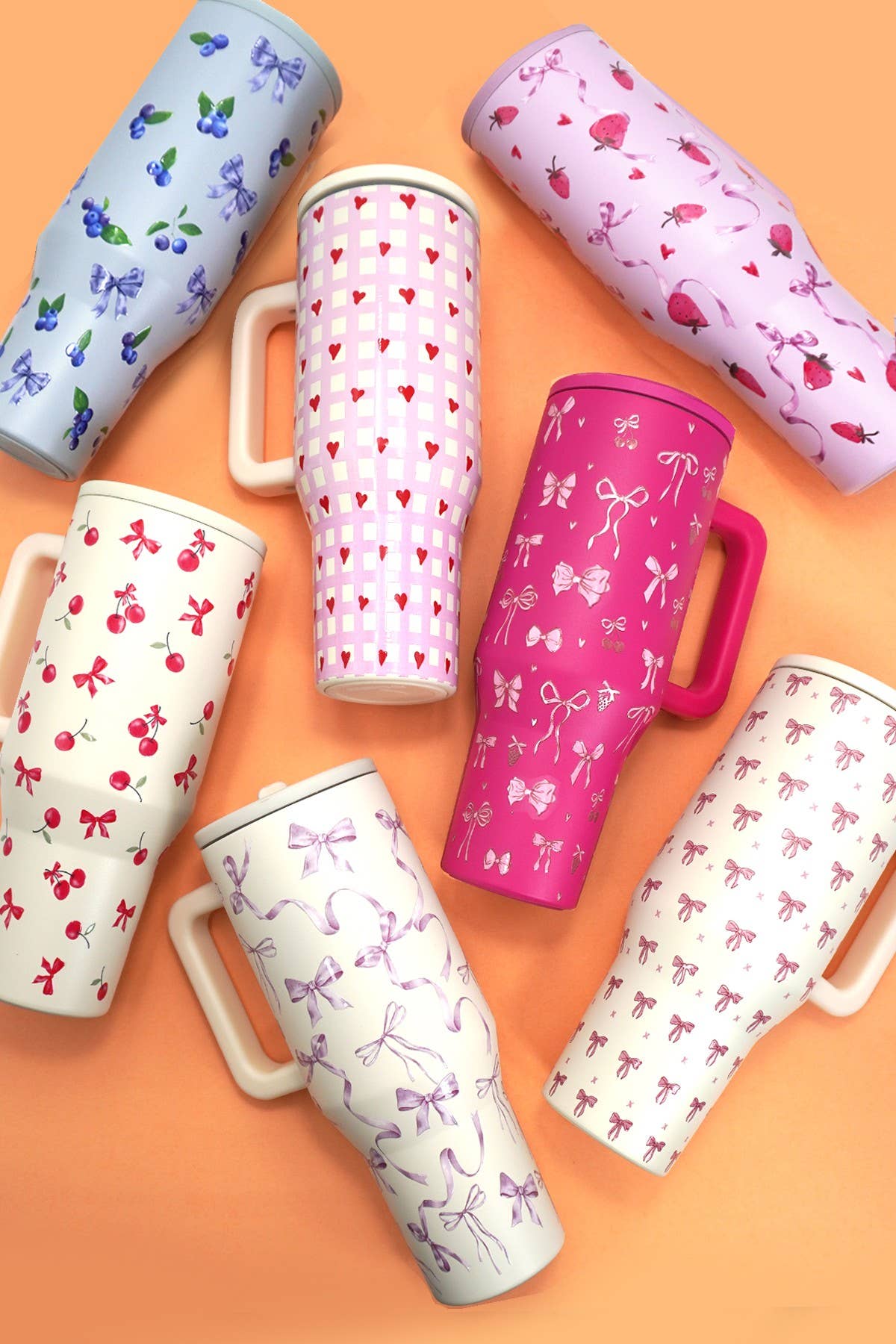 40oz Spill Free Travel Tumbler--Flower Dusty Blue