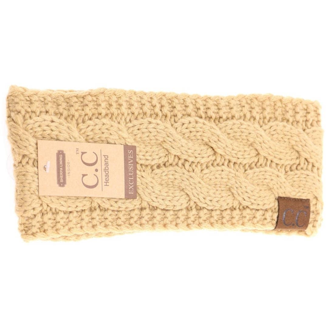 Solid Cable Knit CC Women's Fashion Headband (multiple colors)