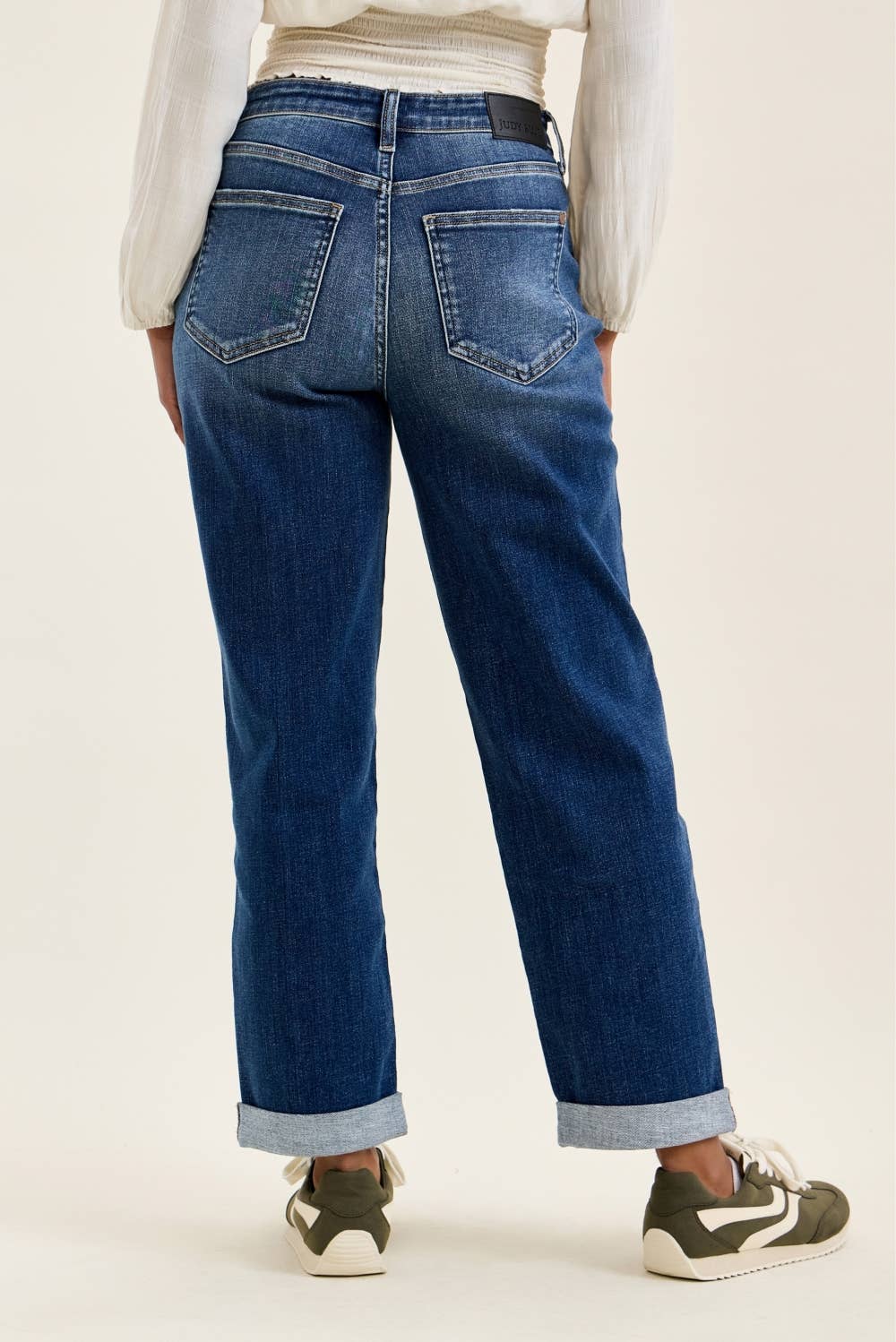 Judy Blue Mid Rise Dark Wash Boyfriend