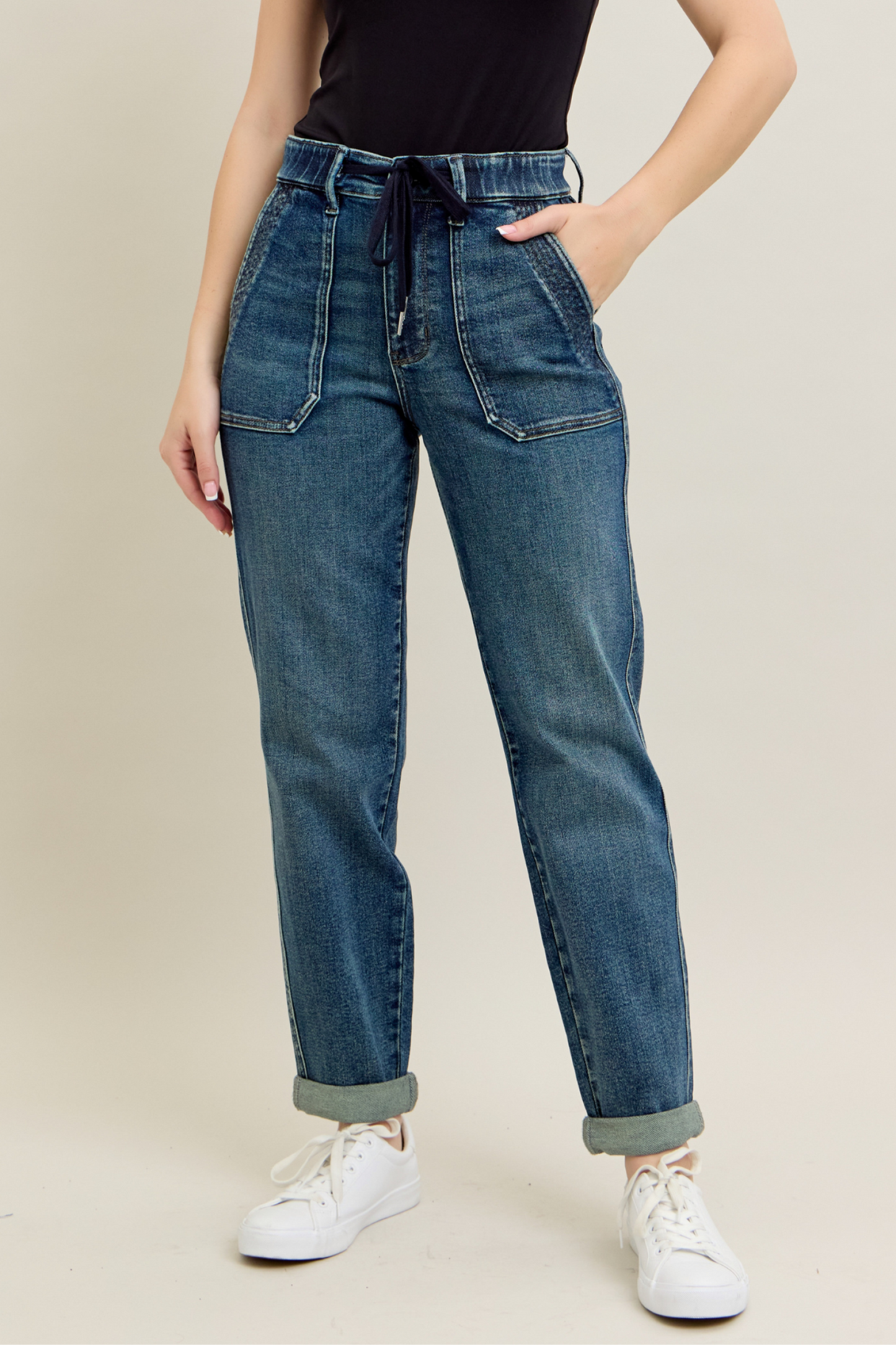 Judy Blue High Waist Vintage Wash Drawstring Jogger
