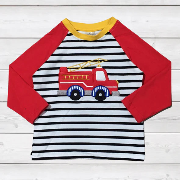 Freddy's Fire Truck Applique Raglan