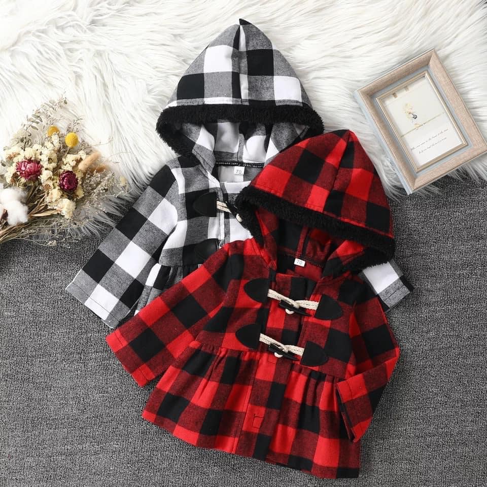 Buffalo Plaid Toggle Button Jacket (RED only)