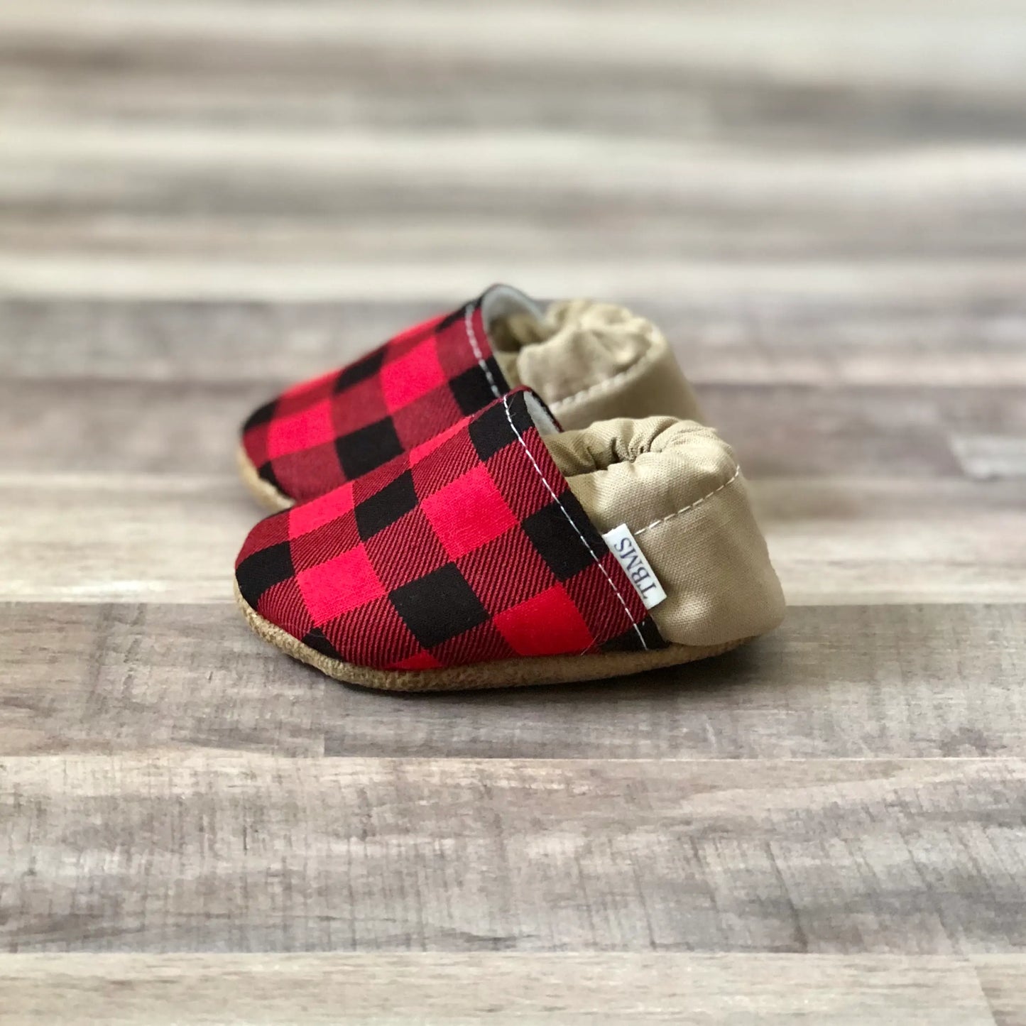 Trendy Baby Moccs--Buffalo Plaid/Tan