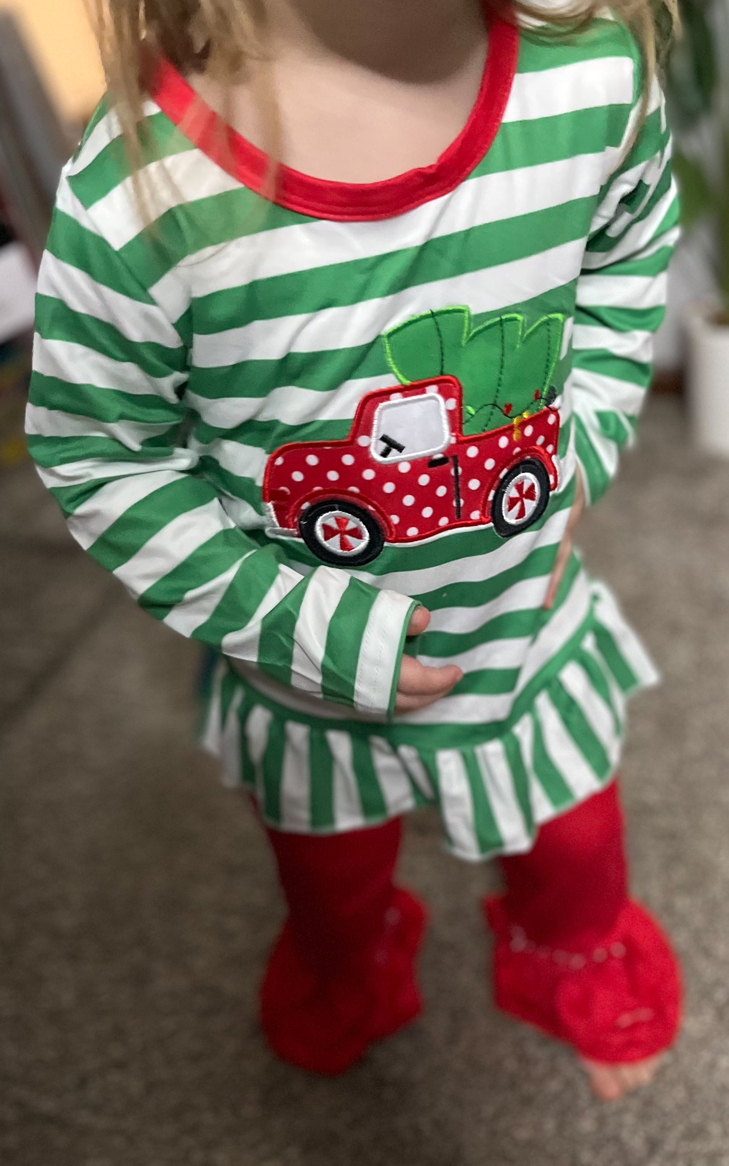 Girl's Tree Truck Appliqué Outfit