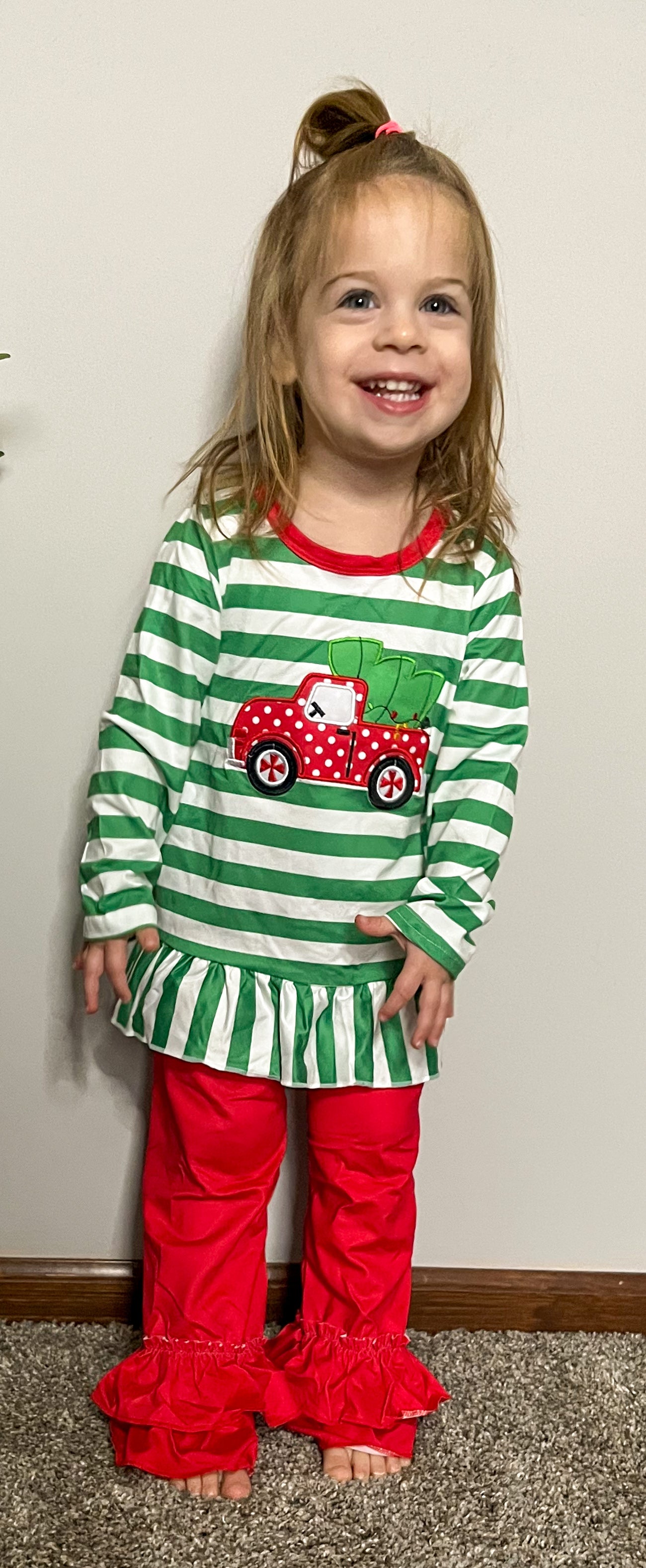 Girl's Tree Truck Appliqué Outfit
