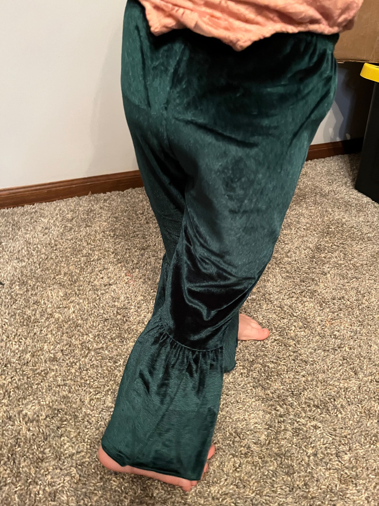 Green Velvet Bell Bottoms