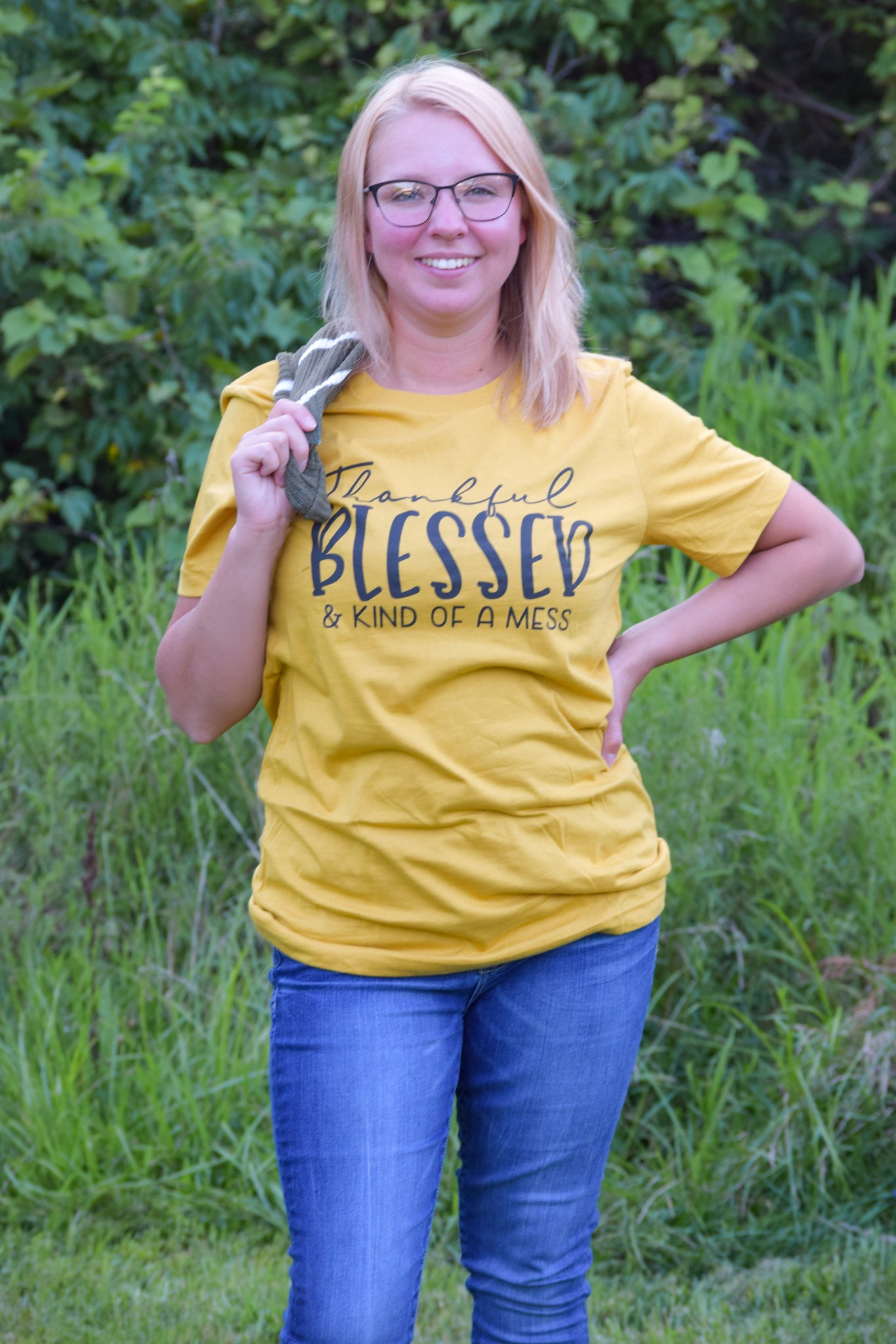 Thankful, Blessed & Kind of a Mess Graphic Tee RTS