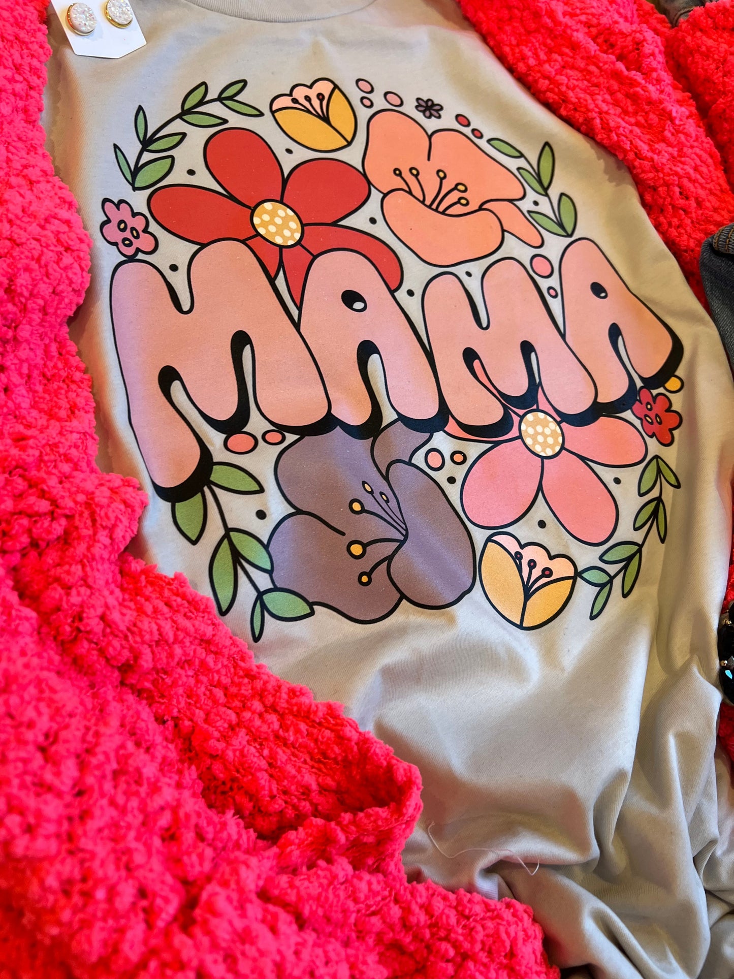 Mama Floral Round Tee