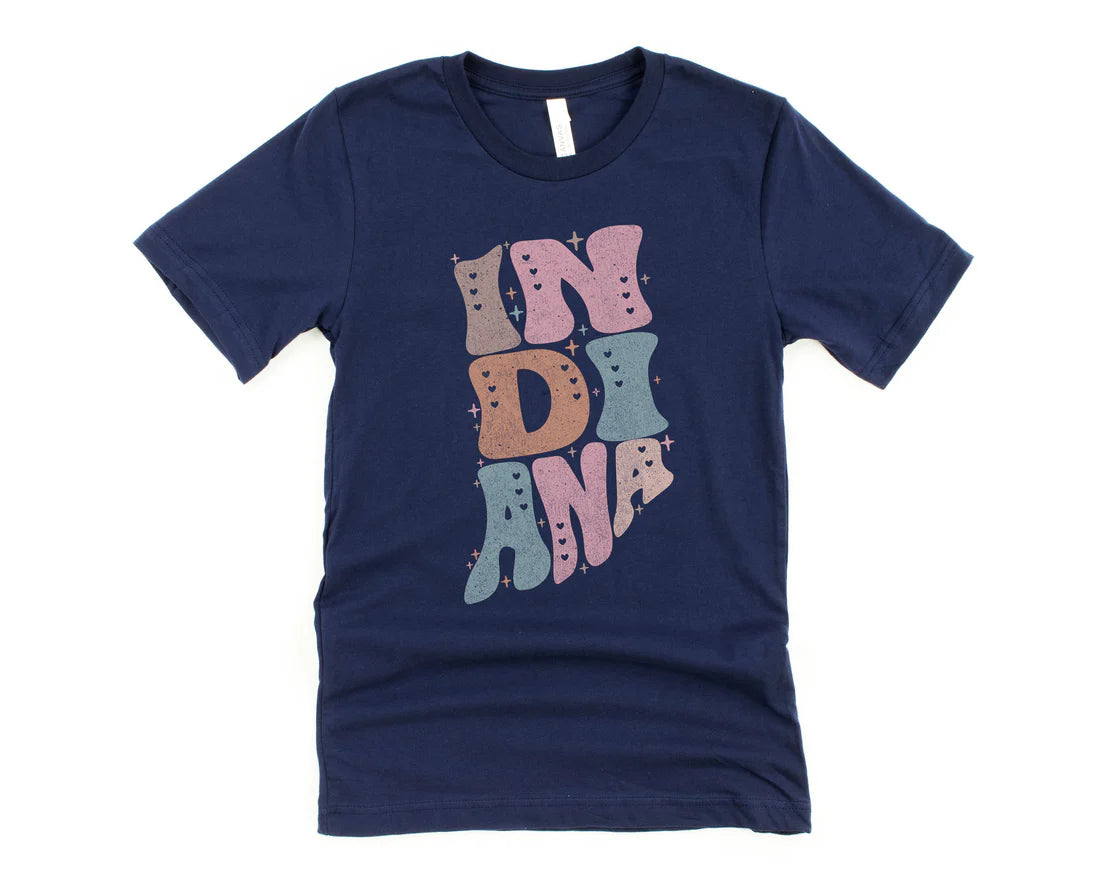 Pastel Indiana (Heather Sand or Navy Blue) Graphic Tee OR Sweatshirt